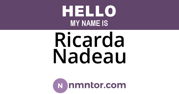 Ricarda Nadeau