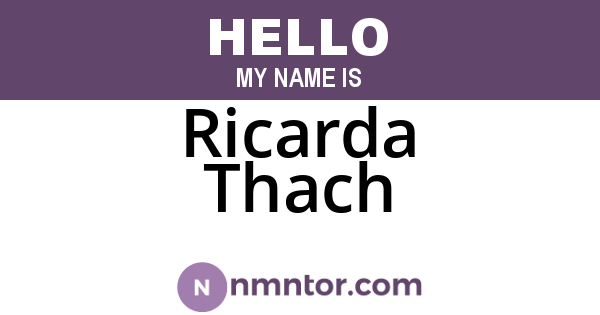 Ricarda Thach