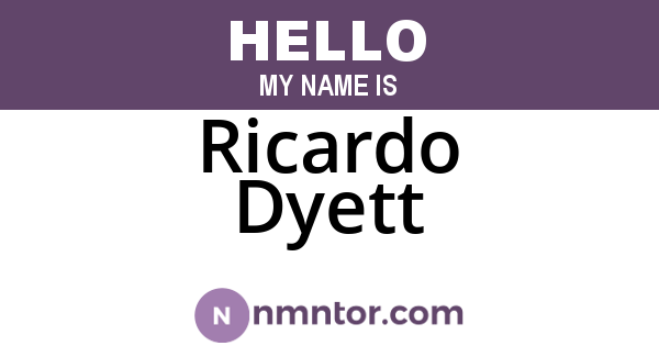 Ricardo Dyett