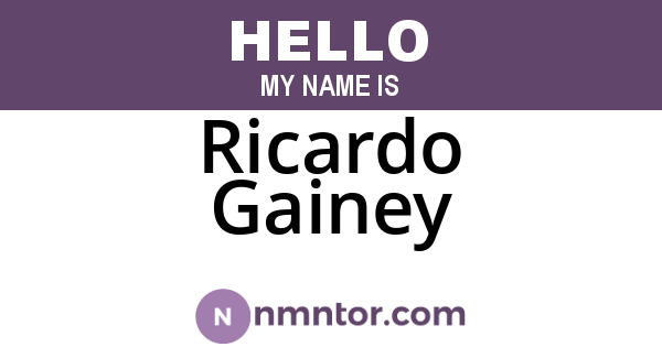 Ricardo Gainey