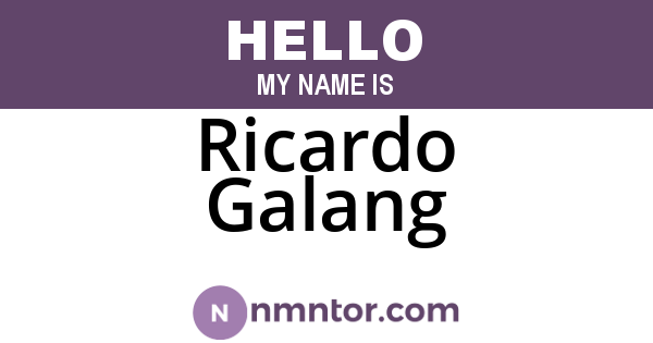 Ricardo Galang