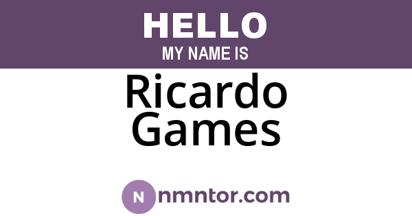 Ricardo Games