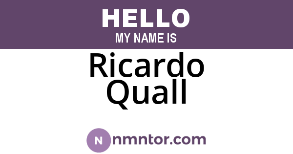 Ricardo Quall
