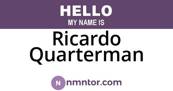 Ricardo Quarterman