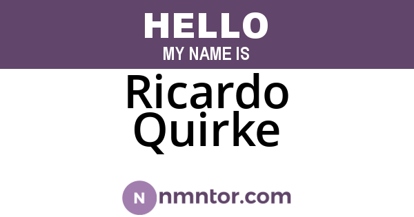 Ricardo Quirke