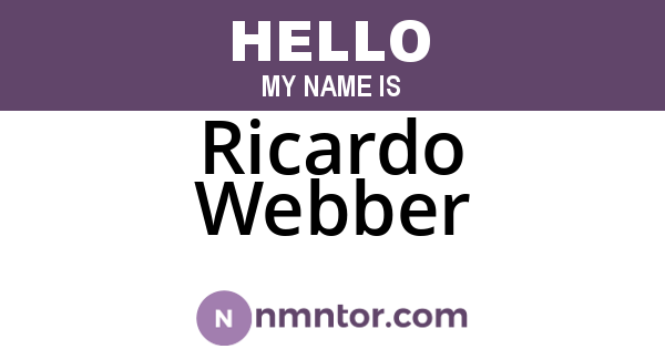 Ricardo Webber