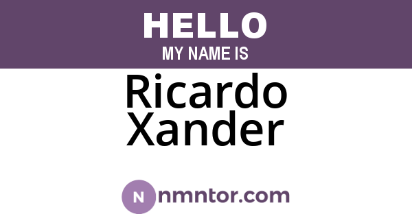Ricardo Xander