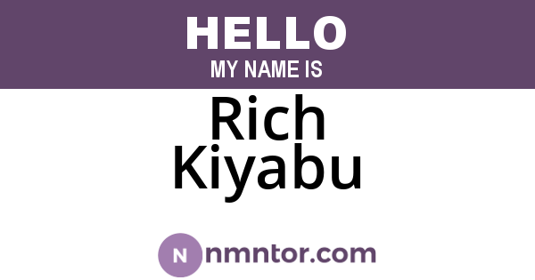 Rich Kiyabu