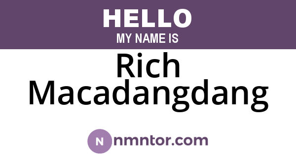 Rich Macadangdang