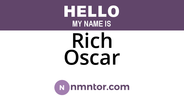 Rich Oscar