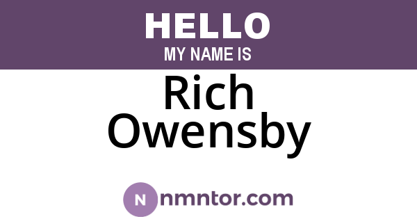 Rich Owensby
