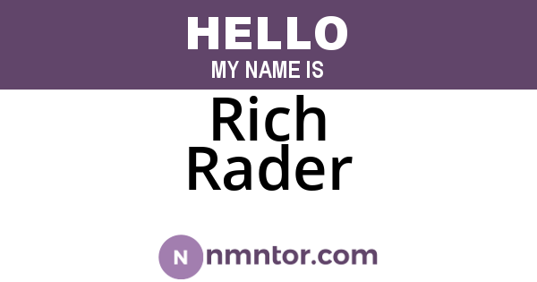 Rich Rader