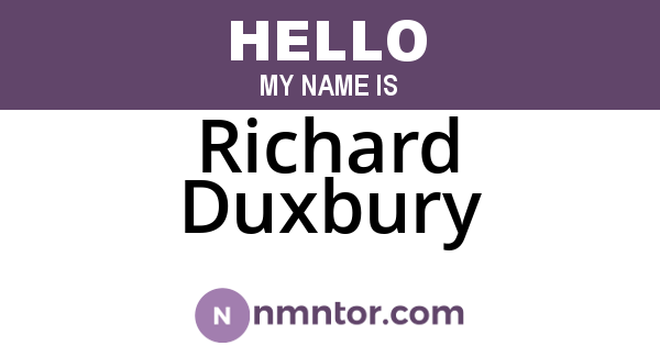 Richard Duxbury