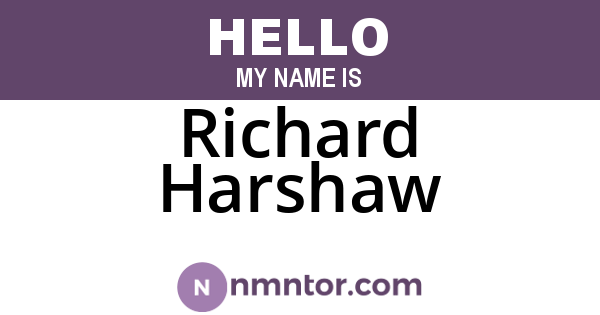 Richard Harshaw