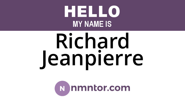 Richard Jeanpierre