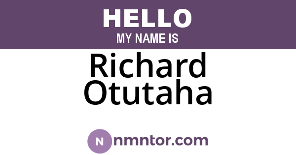 Richard Otutaha