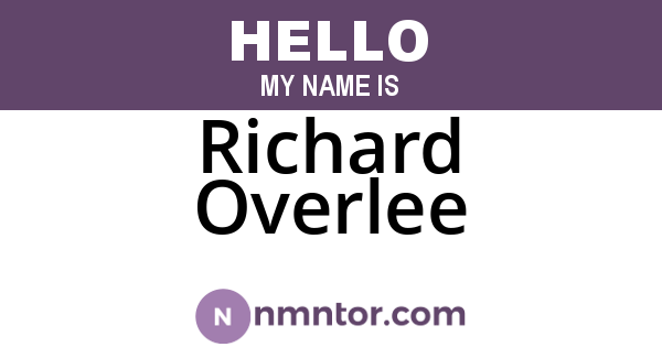 Richard Overlee