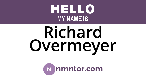 Richard Overmeyer