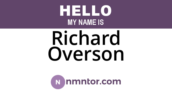 Richard Overson