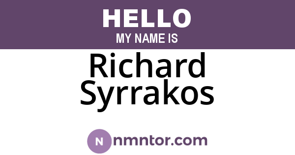 Richard Syrrakos