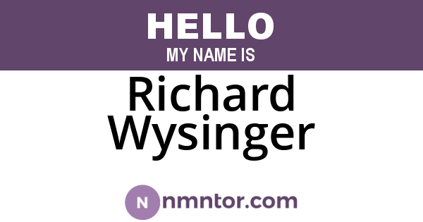 Richard Wysinger