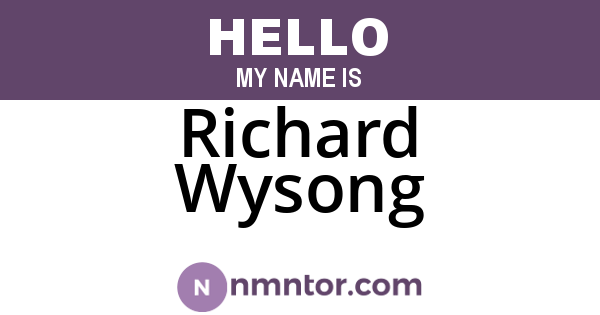 Richard Wysong