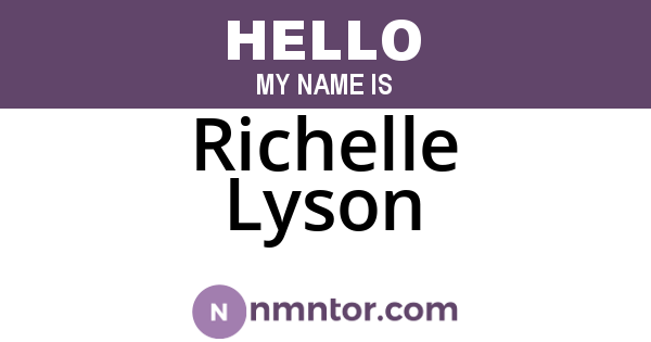 Richelle Lyson