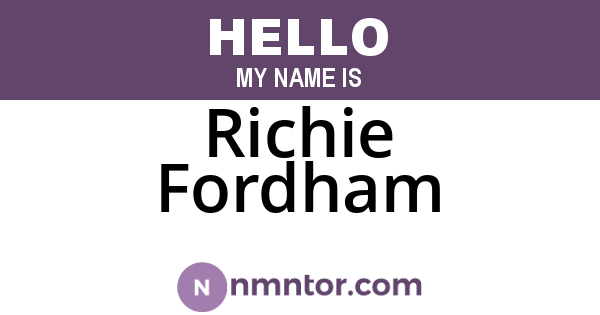 Richie Fordham