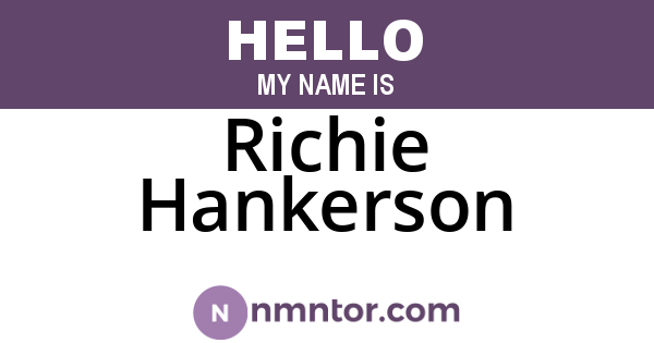 Richie Hankerson