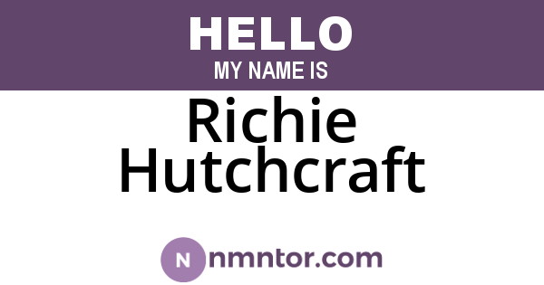 Richie Hutchcraft
