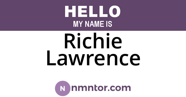 Richie Lawrence