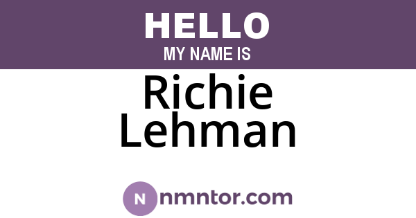 Richie Lehman
