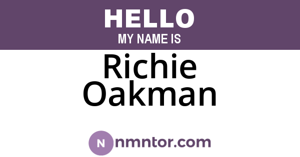 Richie Oakman
