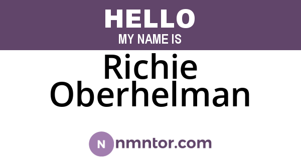 Richie Oberhelman