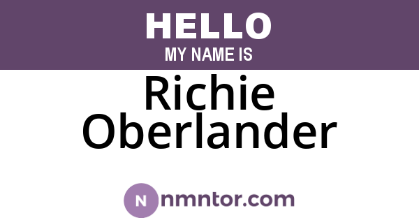Richie Oberlander