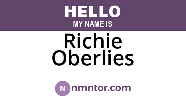 Richie Oberlies