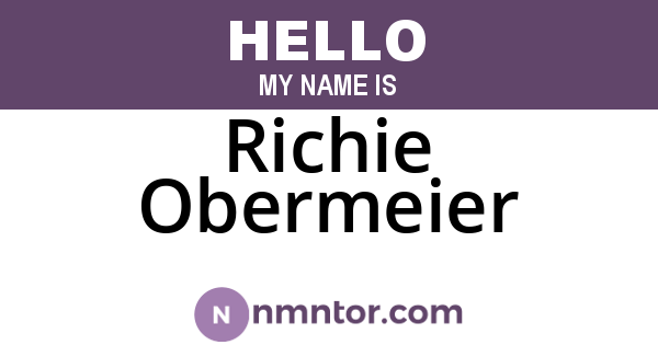 Richie Obermeier