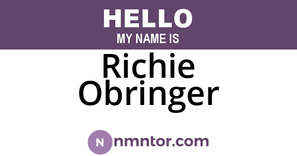 Richie Obringer