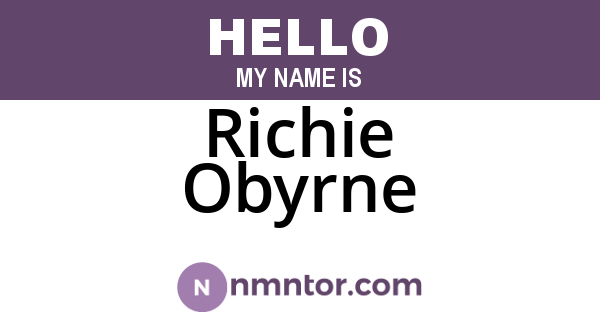 Richie Obyrne