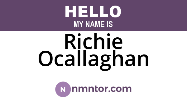 Richie Ocallaghan