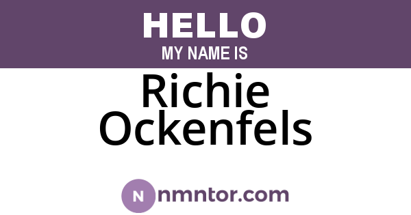 Richie Ockenfels