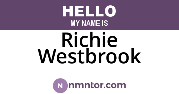 Richie Westbrook
