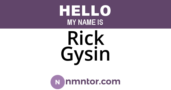 Rick Gysin