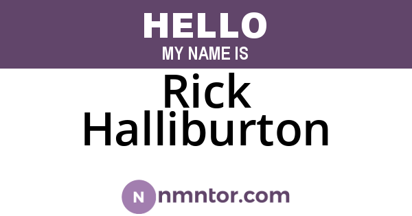 Rick Halliburton