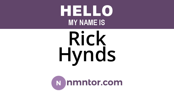 Rick Hynds