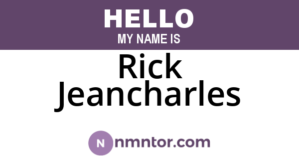 Rick Jeancharles