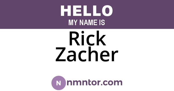 Rick Zacher