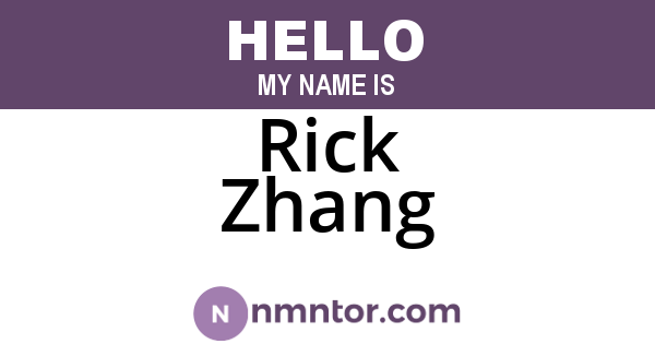 Rick Zhang