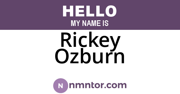 Rickey Ozburn