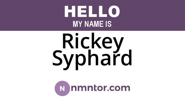 Rickey Syphard
